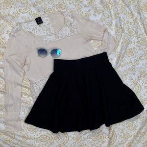 Black skater style skirt